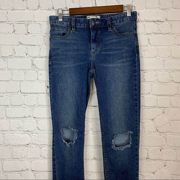 Free People Womens Ripped Distressed Skinny Jeans Size 27 - Picture 2 of 10